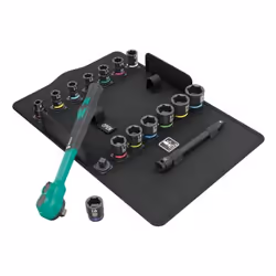 Wera Zyklop Comfort skrallesett, 15 pc(s), Black, Green, Green, 1.81 kg