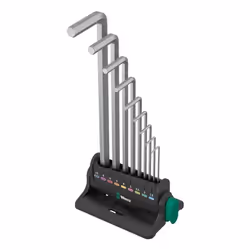 Wera 05022102001, L-shaped hex key set, Metric, 9 pc(s), 1.5,2,2.5,3,4,5,6,8,10 mm, Chrome, Czech Republic