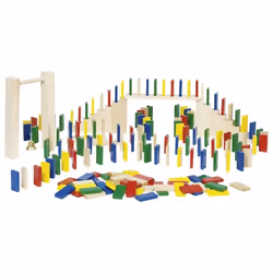 Goki Domino rallye in a cotton bag, Building set, 5 yr(s), Wood, 250 pc(s), 1.44 kg