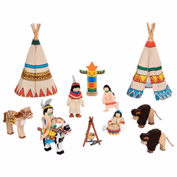 Goki Indian camp, Mini doll, Male & Female (set), 3 yr(s), 110 mm, 570 g, Multicolour