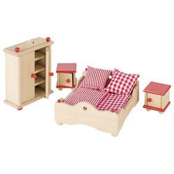Goki Furniture for flexible puppets, bedroom Doll bedroom
