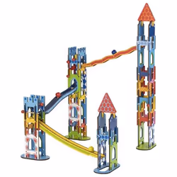 Goki Knight's castle ball track, Building set, 3 yr(s), Wood, 79 pc(s), 1.35 kg