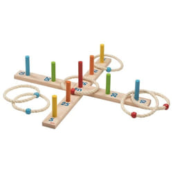 Goki Hoopla game with 6 sisal rings Throwing ring