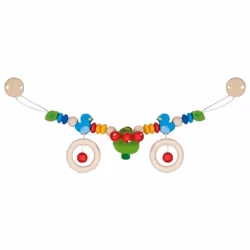 Goki Pram chain bird with clips, Stroller, Wood