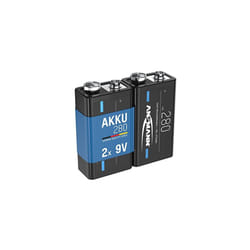 9V Rechargeable Batteries [Pack of 2] 280 mAh 1.2V NiMH Low self Discharge E-Block Type Size Battery Walkie Talkies, Speakers, Microphones,