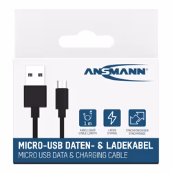 Ansmann 1700-0129 USB cable 1 m USB A Micro-USB B Black - Additional view 7