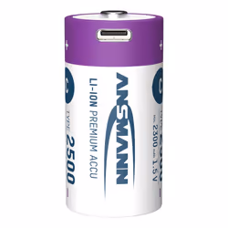 Ansmann 1313-0004, Rechargeable battery, C, Lithium-Ion (Li-Ion), 1.5 V, 2 pc(s), 2300 mAh