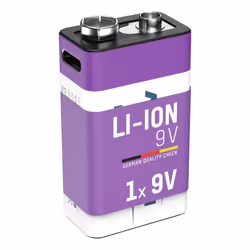Ansmann 1315-0005, Rechargeable battery, 9V, Lithium-Ion (Li-Ion), 9 V, 1 pc(s), 400 mAh
