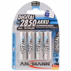 Ansmann 5.0350.92, Rechargeable battery, AA, Nickel-Metal Hydride (NiMH), 1.2 V, 4 pc(s), 2850 mAh