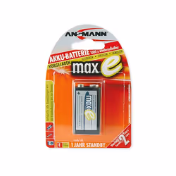 Ansmann 200mAh maxE, E-Block, Nickel-Metal Hydride (NiMH), 8.4 V, 200 mAh, 17.5 x 28.5 x 48.5 mm