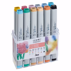 Copic Classic Pastel Colours set, 12 pcs, 12 pc(s), Multicolour, Chisel/Fine tip, Rectangle, Alcohol-based ink, Adult/Child