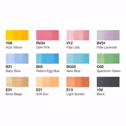 Copic Classic Pastel Colours set, 12 pcs