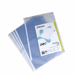Rexel Embossed A3 Portrait Pocket Clear (10), A3, Transparent, Polypropylene (PP), Portrait, 428 mm, 321 mm