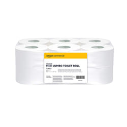 Mini Jumbo Toilet Roll, 2-ply Premium, Unscented, 12 Rolls (1 pack), 557 Sheets per Roll, 6684 Count, Sheet Size: 30.5 cm x 9 cm