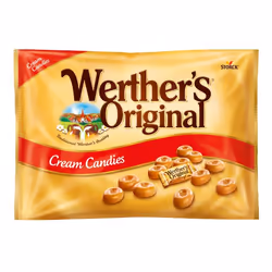 STORCK Werther’s Original Cream Candies, 1 kg, 1793 kJ, 424 kcal, 86.9 g, 71.6 g, 8.4 g