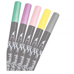 ONLINE Schreibgeräte Calli marker 5 pc(s) Brush tip Grey, Light Green, Pink, Purple, Yellow