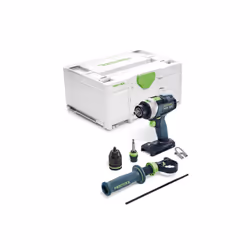 Festool QUADRIVE TPC 18/4 I-Basic, Pistol grip drill, Keyless, Black, Blue, 1.3 cm, 3600 RPM, 1.5 mm
