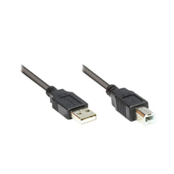 Alcasa 2510-025OFS USB cable USB 2.0 0.25 m USB A USB B Black