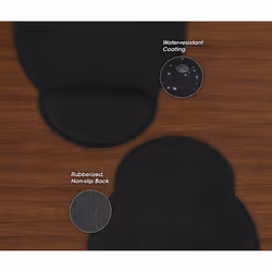 Manhattan Gel Material Promotes Proper Hand and Wrist Position, Water-resistant 240 x 200 mm (9.5 x 8 in.) Surface, Non-slip Rubber Base, Black - Additional view 5