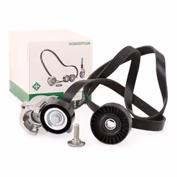 V-ribbed belt set; INA; Check alternator freewheel clutch & replace if necessary; for PEUGEOT, CITROËN, FIAT; 5750LG, 5750P2, ...