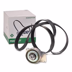 V-ribbed belt set; INA; Check alternator freewheel clutch & replace if necessary; for PEUGEOT, CITROËN; 1611282180, 161142428 ...