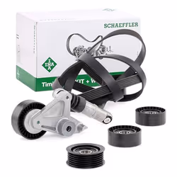 V-ribbed belt set; INA; Check alternator freewheel clutch & replace if necessary; for AUDI; 059145201E, 059903137T, 059903341 ...