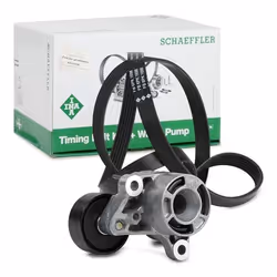 V-ribbed belt set; INA; Check alternator freewheel clutch & replace if necessary; for BMW; 11282365964, 11287810807, 11288507 ...