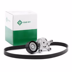 V-ribbed belt set; INA; Check alternator freewheel clutch & replace if necessary; for PEUGEOT, FORD, CITROËN, VOLVO, MAZDA; 1 ...