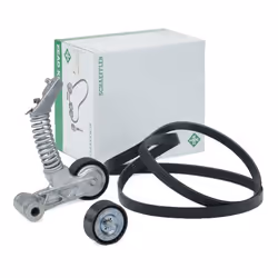 V-ribbed belt set; INA; Check alternator freewheel clutch & replace if necessary; for MERCEDES-BENZ, INFINITI; 117205DB0A, 11 ...