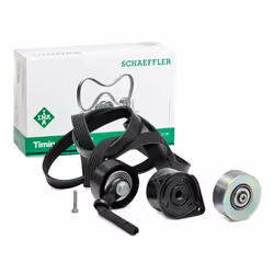 V-ribbed belt set; INA; Check alternator freewheel clutch & replace if necessary; for BMW; 11282339100, 11282339148, 11287780 ...