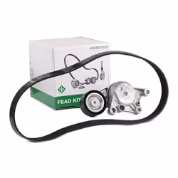 V-ribbed belt set; INA; Check alternator freewheel clutch & replace if necessary; for PEUGEOT, CITROËN, TOYOTA, DS, OPEL; 161 ...