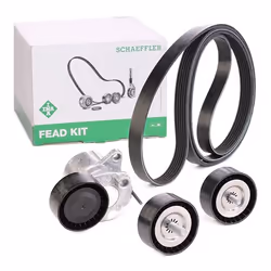 V-ribbed belt set; INA; Check alternator freewheel clutch & replace if necessary; for MERCEDES-BENZ; 68027647AA, 68027648AA,  ...