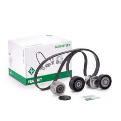 V-ribbed belt set; INA; with freewheel belt pulley; for VOLKSWAGEN, AUDI, VW; 021903119G, 022145933AG, 022145933AP, 022903119 ...