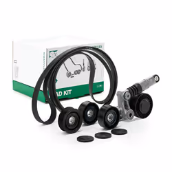 V-ribbed belt set; INA; Check alternator freewheel clutch & replace if necessary; for AUDI, VW; 0125130707, 059145201D, 05914 ...
