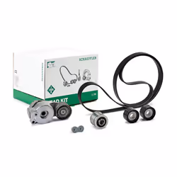 V-ribbed belt set; INA; with freewheel belt pulley; for MERCEDES-BENZ, JEEP, CHRYSLER; 04801250AA, 04801250AB, 04801250AC, 04 ...