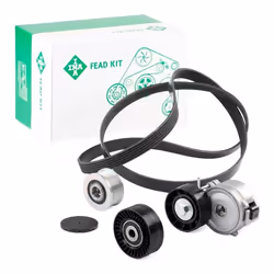 V-ribbed belt set; INA; with freewheel belt pulley; for FORD, LAND ROVER; 1387927, 1427353, 1435647, 1440933, 1455494