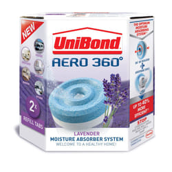 ) UniBond Aero 360 Moisture Absorber Relaxing Lavender Refill Tabs (2x 450g per pk) - 1PK (2x 450g Refills