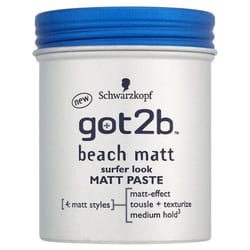 Got2B Beach Matte Paste Styling Paste for Matte Surfer Looks  Hair Wax for Men for Staining  Texturing or Taming without Gluing  Medium Hold  100 ml