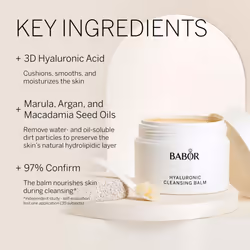 BABOR Hyaluronic Cleansing Balm to Oil for Demanding Skin  Gentle Cleansing for Face Infused with Hyaluronic Acid to Hydrate Skin  150 ml