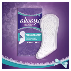 Always Dailies Fresh and Protect Panty Liners Normal x 60, Super Saving Box, 4 Packs of 60 Count (Total 240 Count)