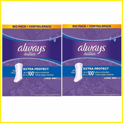 Always Dailies Panty Liners with Extra Protection - Large Pads - 2 x 52 Pads