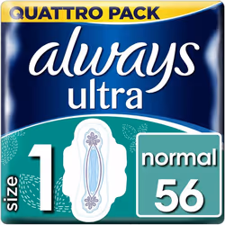 Always Ultra Normal Sanitary Towels 56 Pads - With Wings