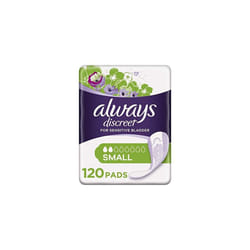 Always Discreet Incontinence Pads for Women, Small, 120 Moderate Absorbency Pads