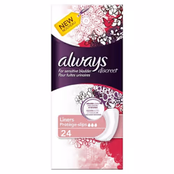 Always Discreet Sensitive Bladder Incontinence Panty Liners OdourLock Pack of 24