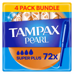 Compak Pearl Extra Comfort, Super Plus Absorbency, Heavy Flow, 72 Tampons With Applicator (18 X 4 Packs) SAVING PACK, Extra C ...