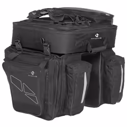 M-Wave Amsterdam Triple, Rear, Bicycle bag, Polyester, Black, Grey, 62 L, 650 mm