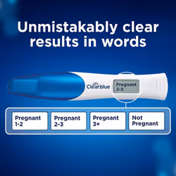 Clearblue Pregnancy Test Double-Check & Date Combo Pack, Result As Fast As 1 Minute (Visual Stick) and Tells You How Many Weeks (Digital Stick), Kit