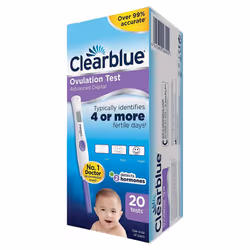 Clearblue Dual Hormone Indicator Digital Ovulation Test Stick, 20 Sticks