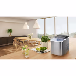 MEDION MD 17739 Portable ice cube maker 12 kg/24h 120 W Black, Stainless steel