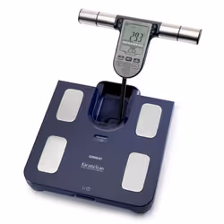 Omron BF511, Electronic personal scale, 150 kg, 100 g, Blue, Square, 4 user(s)